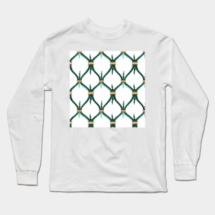 Geometric mint bronze diamond design Long Sleeve T-Shirt